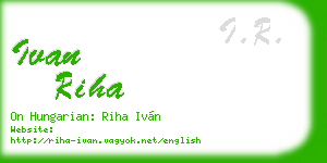 ivan riha business card
