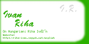 ivan riha business card